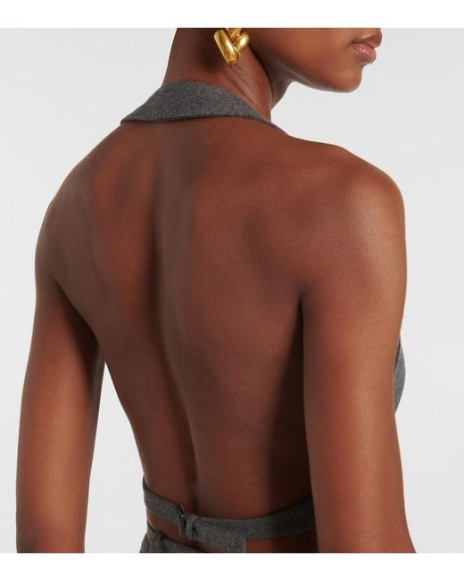 Tom Ford Gray Wool Open-Back Vest