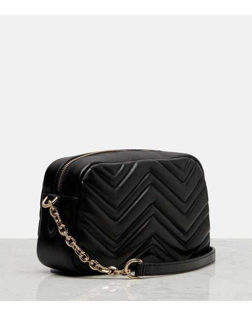Gucci Black Gg Marmont Small Leather Crossbody Bag