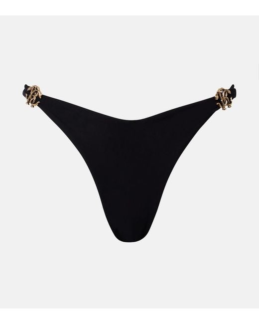 Roberto Cavalli Black Logo Bikini Bottoms