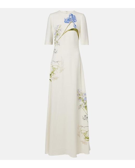 Monique Lhuillier White Floral Gown