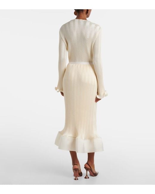 Falda Midi Hollis De Punto Con Volantes Jonathan Simkhai de color White