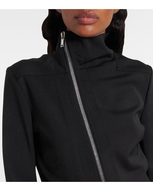 Rick Owens Black Gary Cropped Wool-Blend Jacket