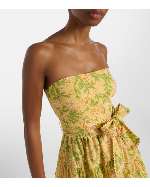 Poupette Yellow Christine Cotton Bandeau Minidress