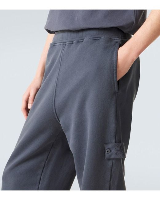 Stone Island Blue Cotton Sweatpants for men