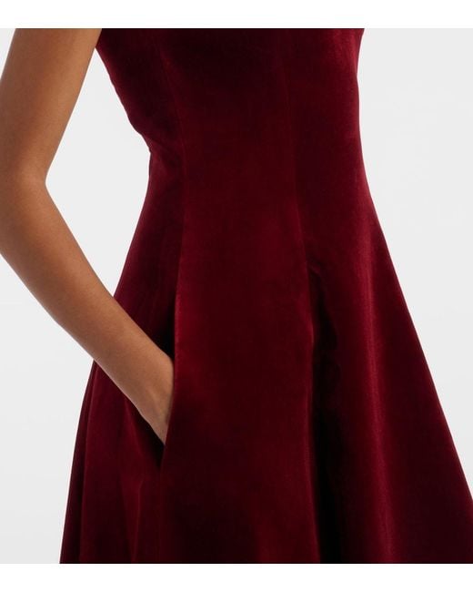 Emilia Wickstead Red Nodin Cotton Velvet Gown