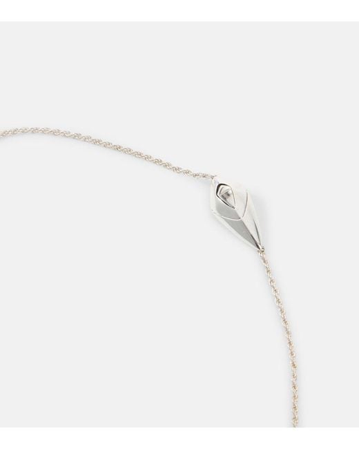 Bottega Veneta White Sterling Necklace With Freshwater Pearl