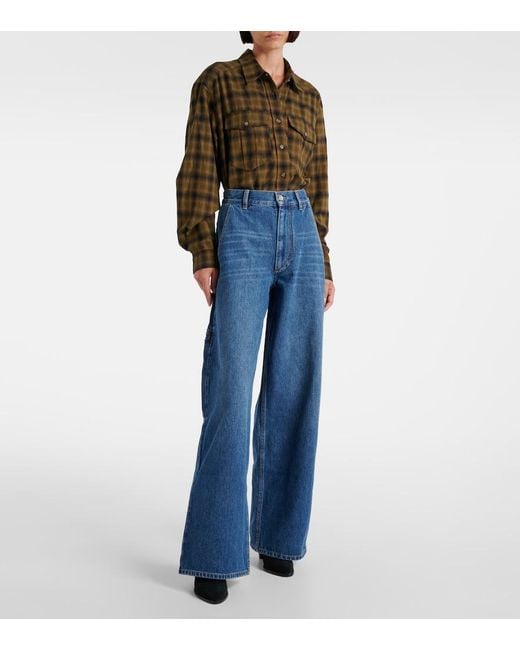 Isabel Marant Blue Solene Cargo Jeans