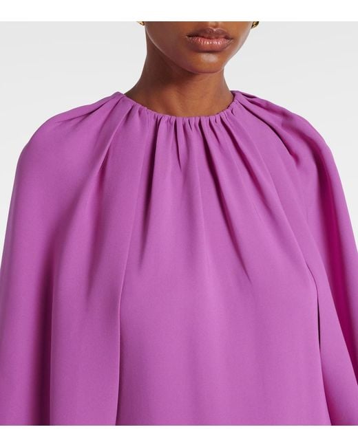 Robe Longue En Soie Melangee Oscar de la Renta en coloris Purple