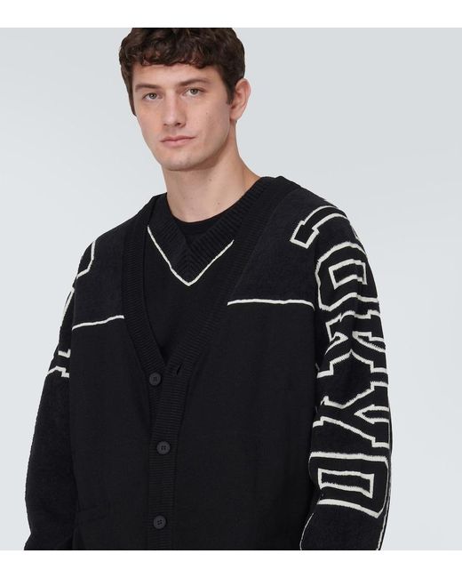 Y-3 Black Logo Cardigan for men