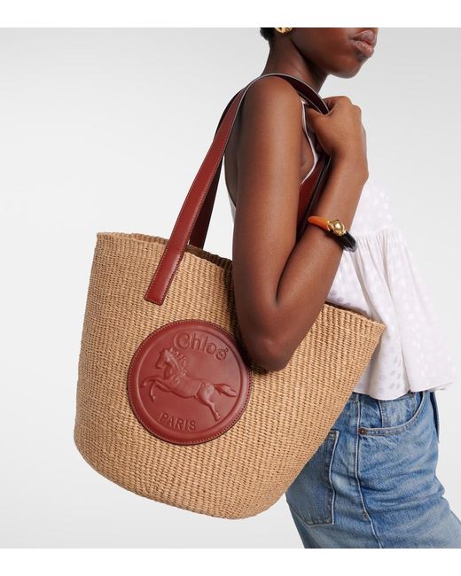 Chloé Brown Horse Medal Large Basket Bag