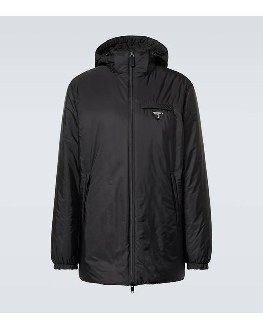 Abrigo Acolchado De Re-Nylon Prada de hombre de color Black