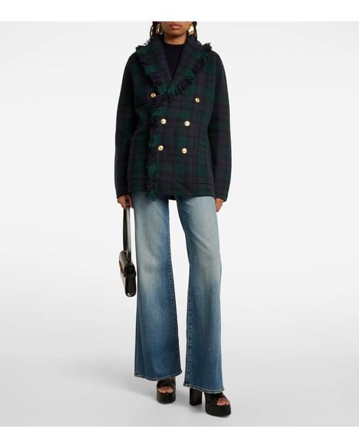 Blazer cruzado de lana a cuadros Polo Ralph Lauren de color Green