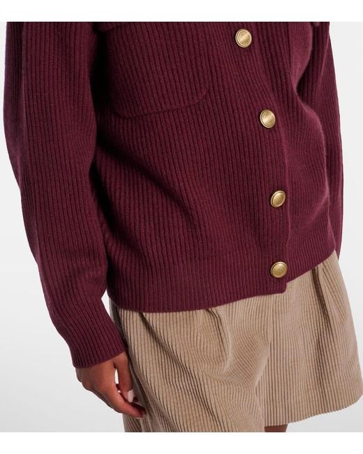 Brunello Cucinelli Purple Wool, Cashmere, And Silk Cardigan