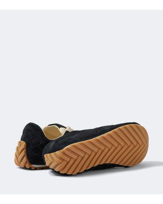 Bottega Veneta Black Orbit Flash Suede-Trimmed Sneakers for men