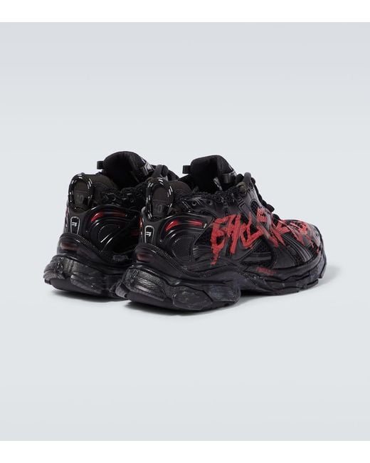 Sneakers Runner Graffiti Nero di Balenciaga in Black da Uomo