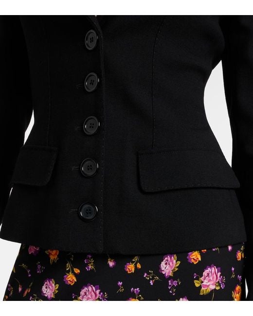 Dolce & Gabbana Black Wool-Blend Canvas Jacket