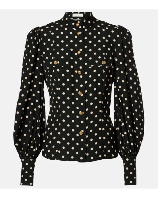 Zimmermann Black Utility Polka-Dot Blouse