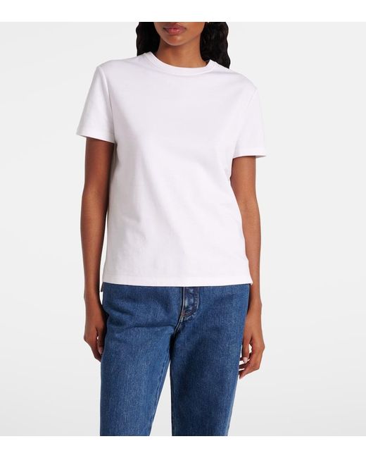 Camiseta Cropped My-T De Algodon Loro Piana de color White
