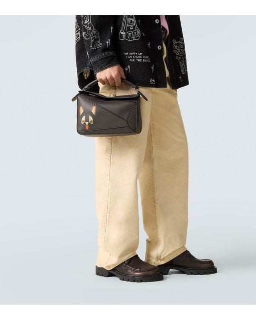 Loewe Black X Louis Wain Puzzle Top-Handle Bag for men