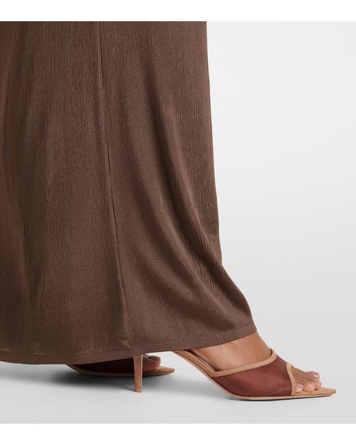 Gianvito Rossi Brown Dorotea Suede-Trimmed Mesh Mules