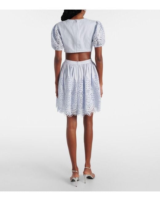 Robe Brodee Self-Portrait en coloris Blue