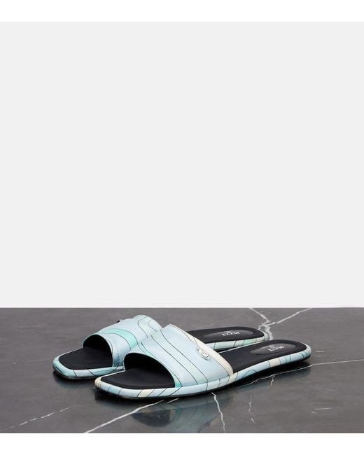 Emilio Pucci White Marmo Slides