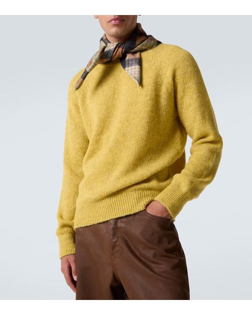 Dries Van Noten Yellow Alpaca And Wool-Blend Sweater for men