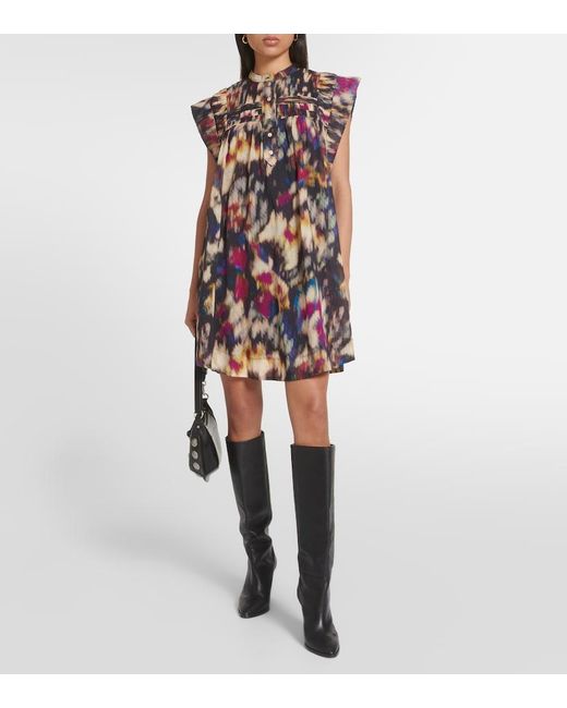 Isabel Marant Black Leaza Cotton Minidress