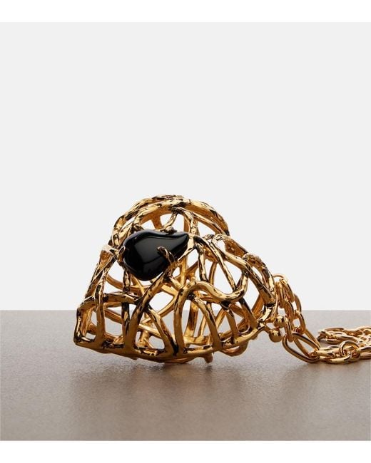 Saint Laurent Metallic Heart Embellished Clutch
