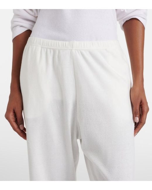 The Row White Kohana Cotton Sweatpants