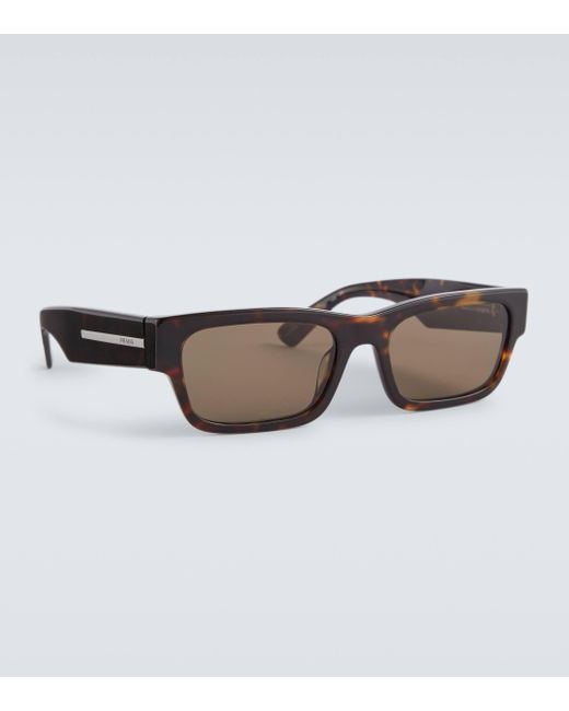 Prada Brown Rectangular Sunglasses for men