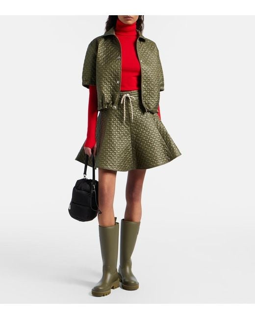 Moncler Green Floral Miniskirt