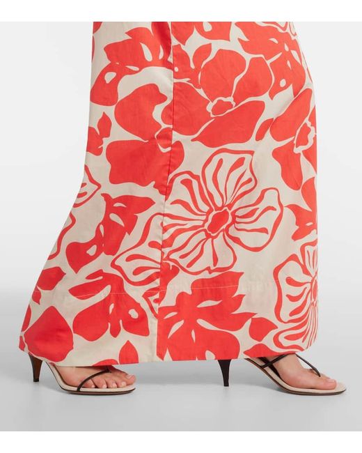 Vestido largo Amorosa de algodon floral Faithfull The Brand de color Red