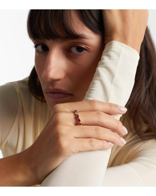 SHAY White 18Kt Ring With Rubies And Diamonds