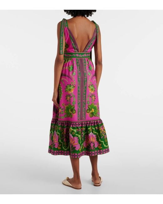 Farm Rio Pink Ana Tapestry Midi Dress