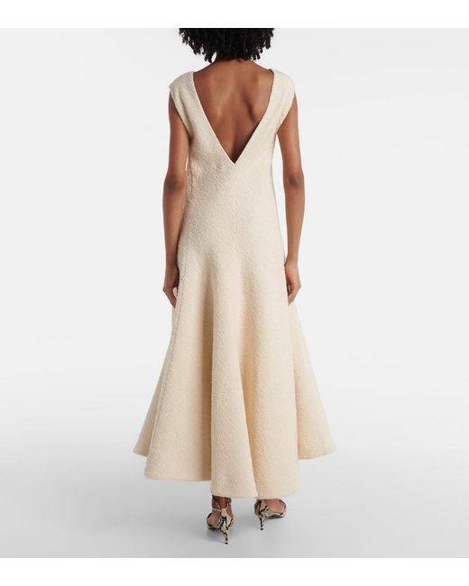 Khaite White Mellie Boucle Maxi Dress