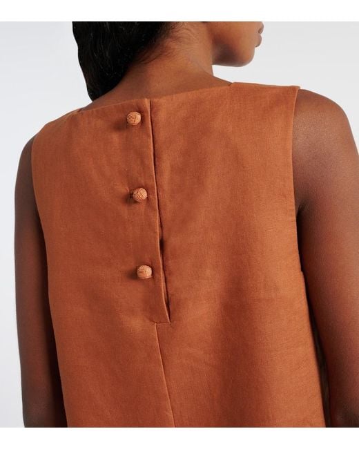 Posse Brown Rio Linen Shift Dress
