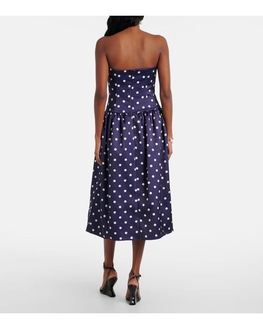 Abito Midi A Pois di Self-Portrait in Blue