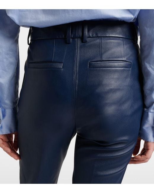 Joseph Blue Coleman Leather Slim Pants