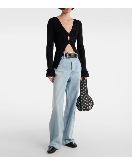 Agolde Blue Low Slung Baggy Wide-Leg Jeans