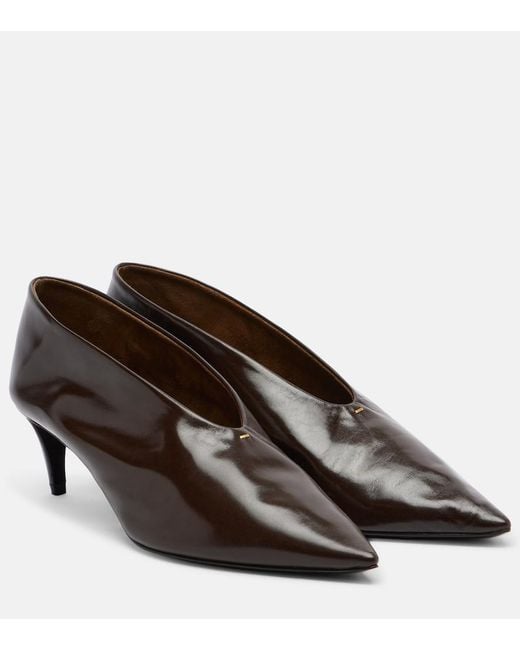 Khaite Brown Miriam Leather Pumps