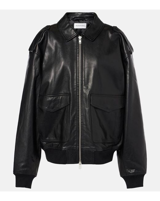 Frankie Shop Black Viper Leather Jacket