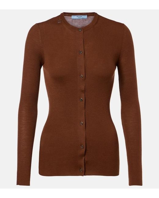 Prada Brown Virgin Wool Cardigan