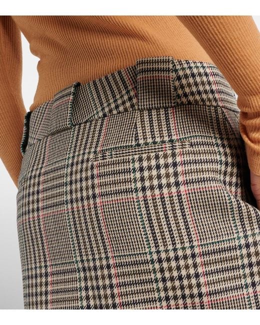 Chloé Gray Checked Wool Miniskirt