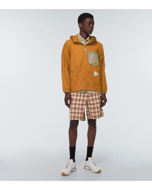 And Wander Natural Dry Check Shorts for men