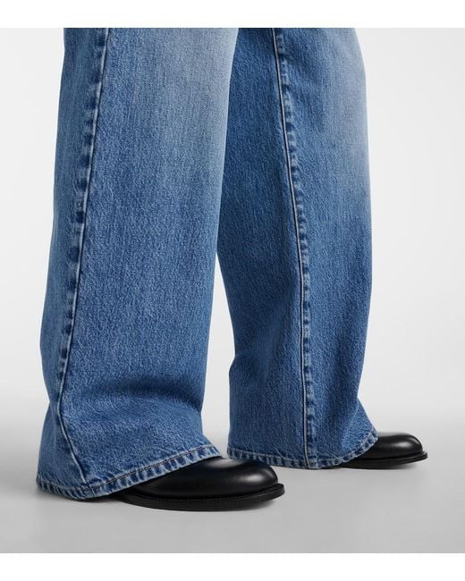The Row Blue Eglitta Low-Rise Wide-Leg Jeans