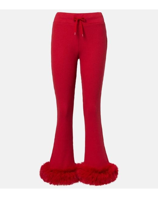 Balenciaga Red Low-Rise Cotton Capri Pants