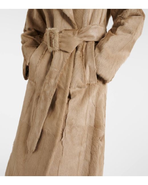 Burberry Natural Shearling Trench Coat