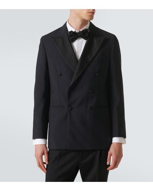 Rubinacci Blue Wool Tuxedo Jacket for men