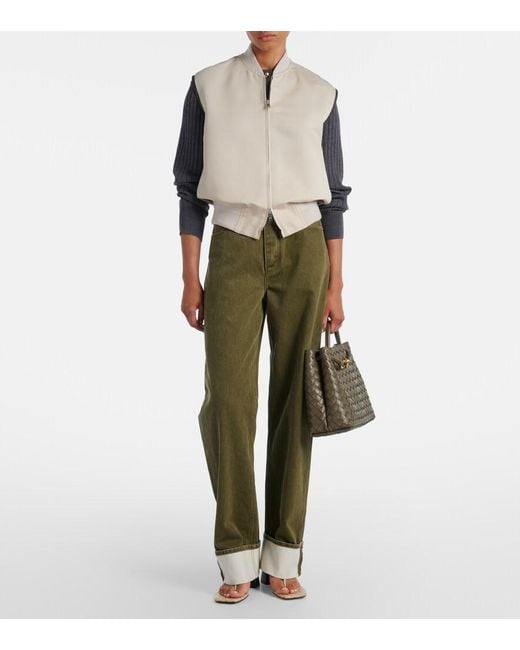Bottega Veneta Natural Leather-Trimmed Cotton And Silk Vest